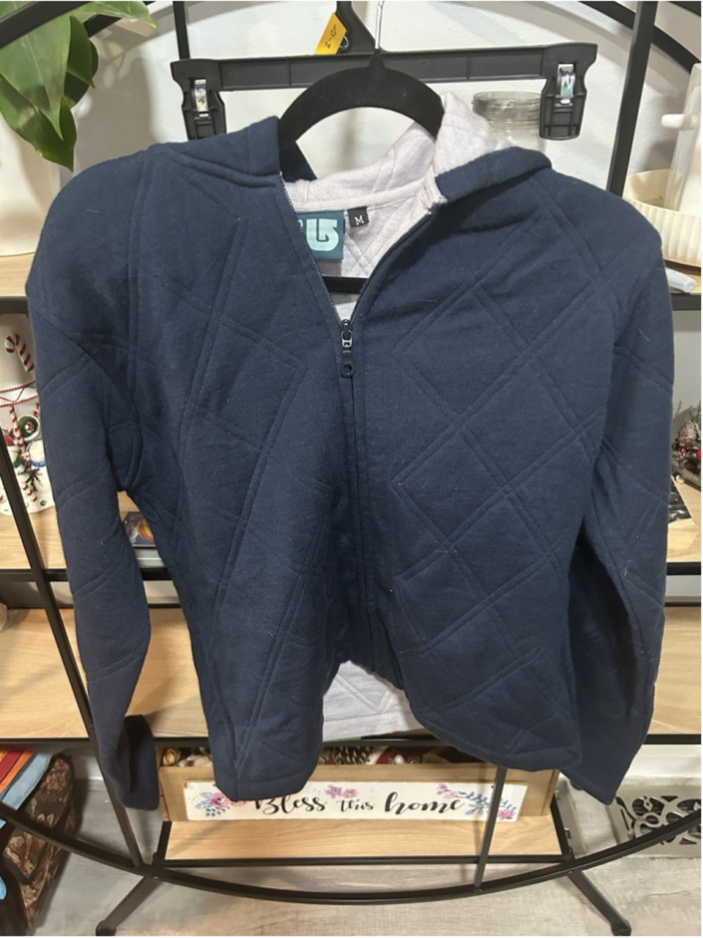 Vintage Burton Sweater Jacket Woman's Medium Blue Full Zip